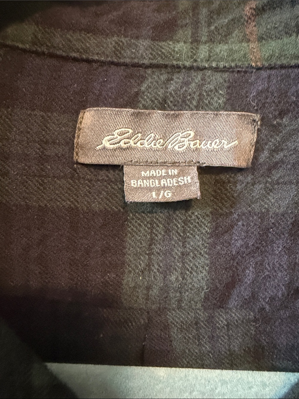 Eddie Bauer Black Watch Flannel Shirt  Size Large - Picture 2 of 5